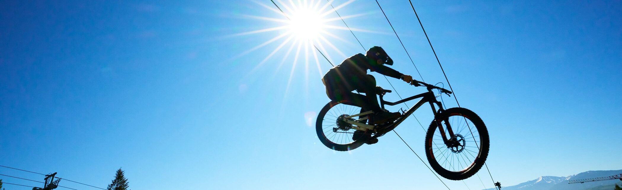 person in air in bike park